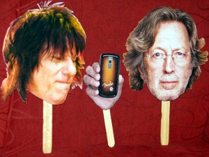 Clapton und Jeff Beck on a stick